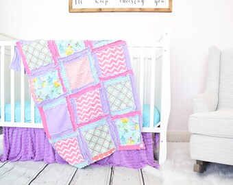 Floral Crib Bedding Set Nursery Decor Baby Girl Gift Pink Etsy
