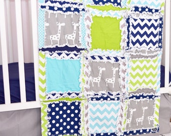 navy and grey crib bedding