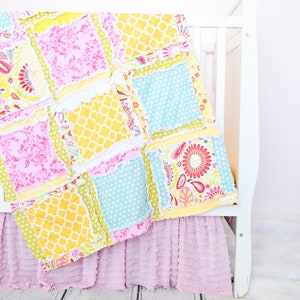 Pink Crib Skirt Girl Nursery Bedding, Pink Crib Bedding Crib Dust Ruffle image 7