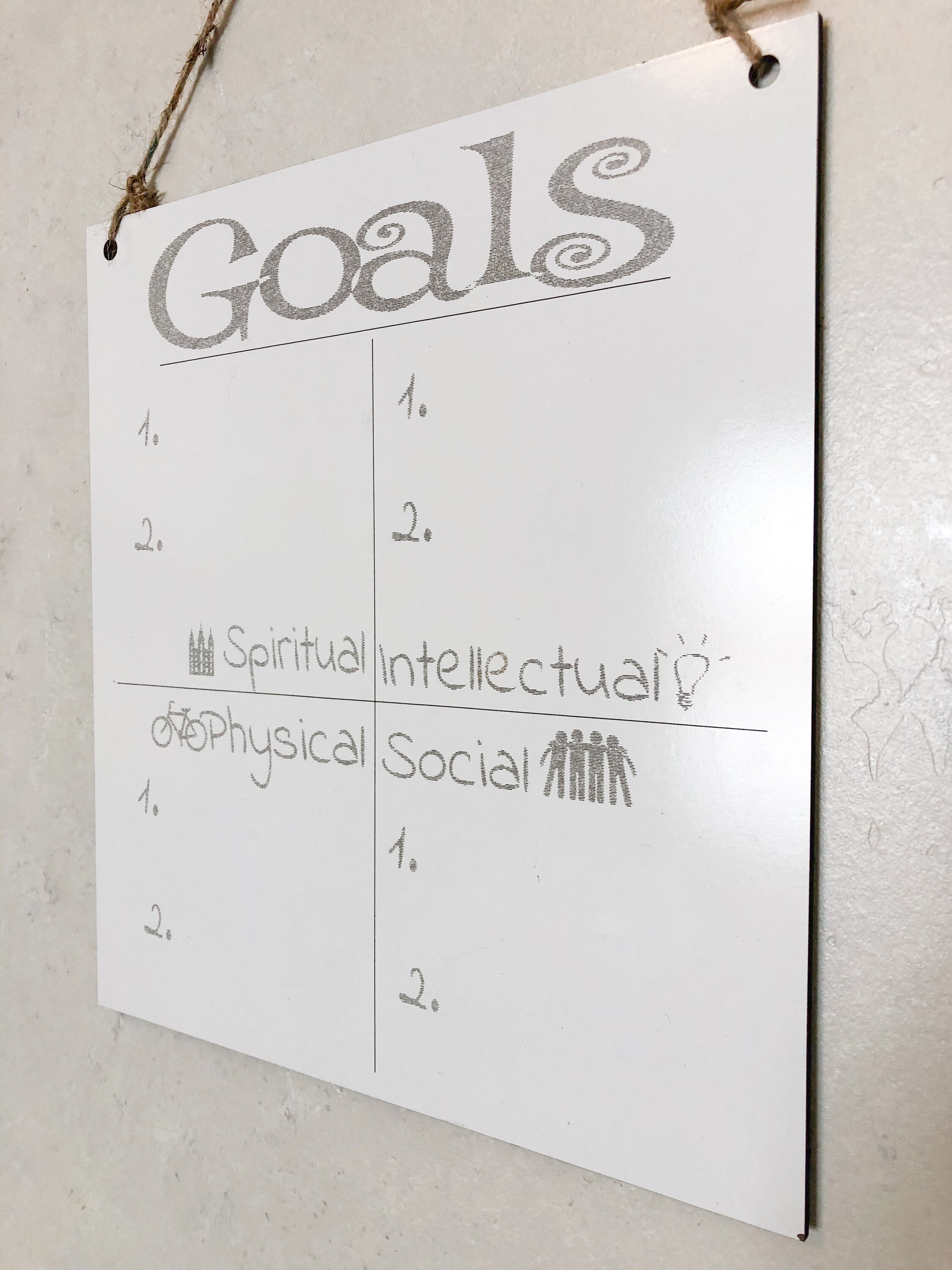 Goals White Board for Kids 2020 Goal Setting Etsy