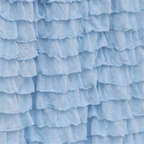 Items similar to Ruffle Curtain Panel, Light Sky Baby Blue, 84" Long by 44" Wide Light Blue