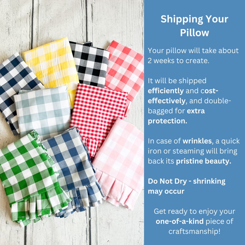 Red and White Ruffle Gingham Pillow, Bedroom Accessories With Other