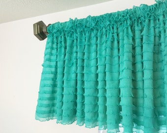 Mint Green Valance Curtain, Bohemian Curtains for Nursery, Kitchen, Office, Bedroom, Bathroom, Laundry Room