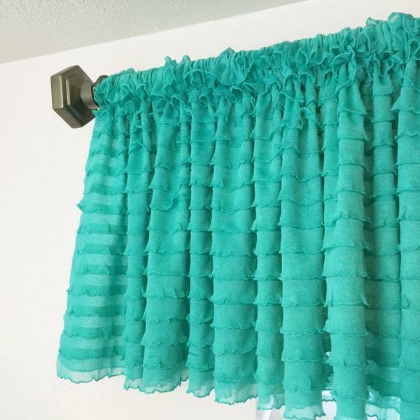 Mint Green Valance Curtain, Bohemian Curtains for Nursery, Kitchen, Office, Bedroom, Bathroom, Laundry Room