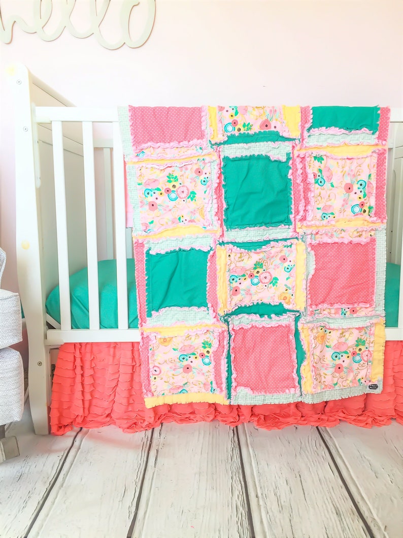 Floral Baby Girl Crib Set Bedding For Bohemian Nursery Decor Etsy
