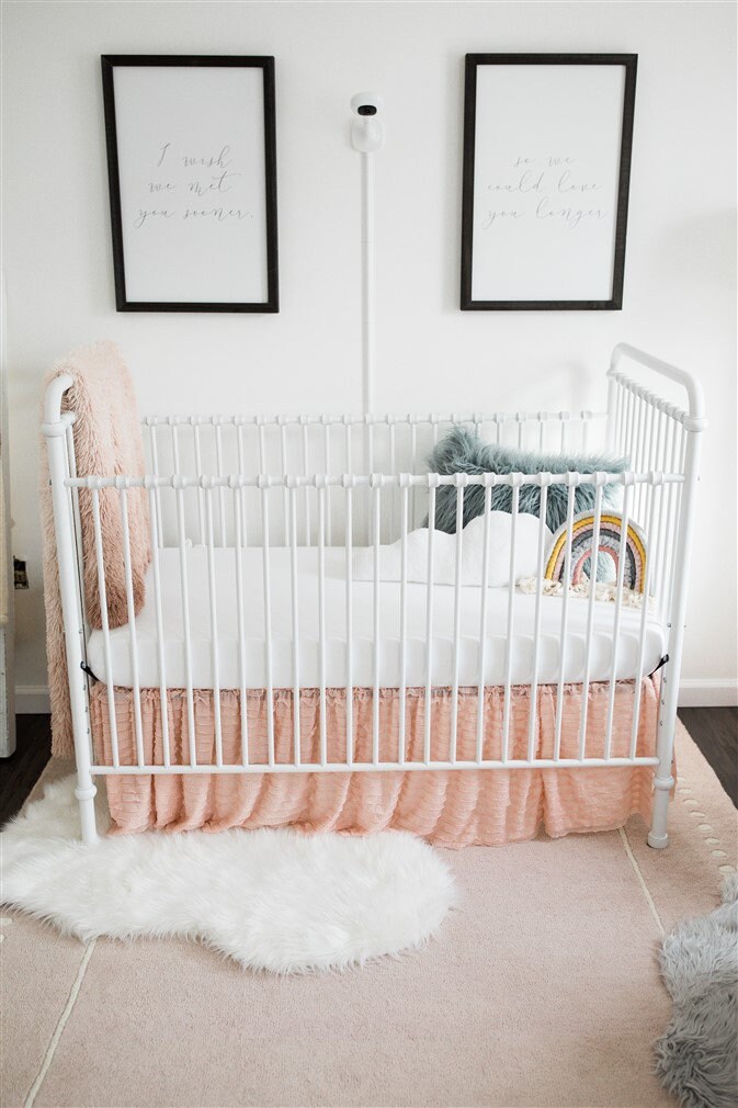 Glitter top crib skirt