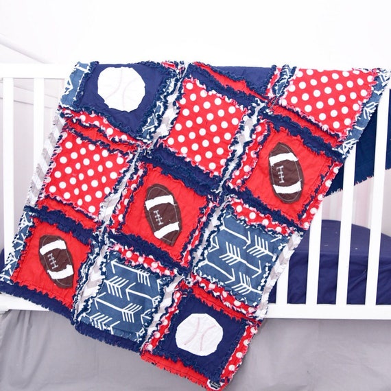 Sport Crib Bedding Red Navy Crib Bedding Baseball Nursery Etsy