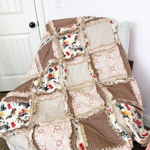 Western Baby Girl Blanket | Mauve Pink & Brown Buckaroo Blanket | Floral Patchwork Bedding Gift Idea