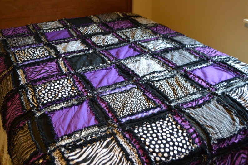 Purple Gothic Bedding Queen Size Quilt for Sale Zebra Print Etsy