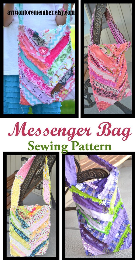 Items similar to Herringbone Messenger Bag Sewing Pattern, Quilted Purse, Instant Download ...