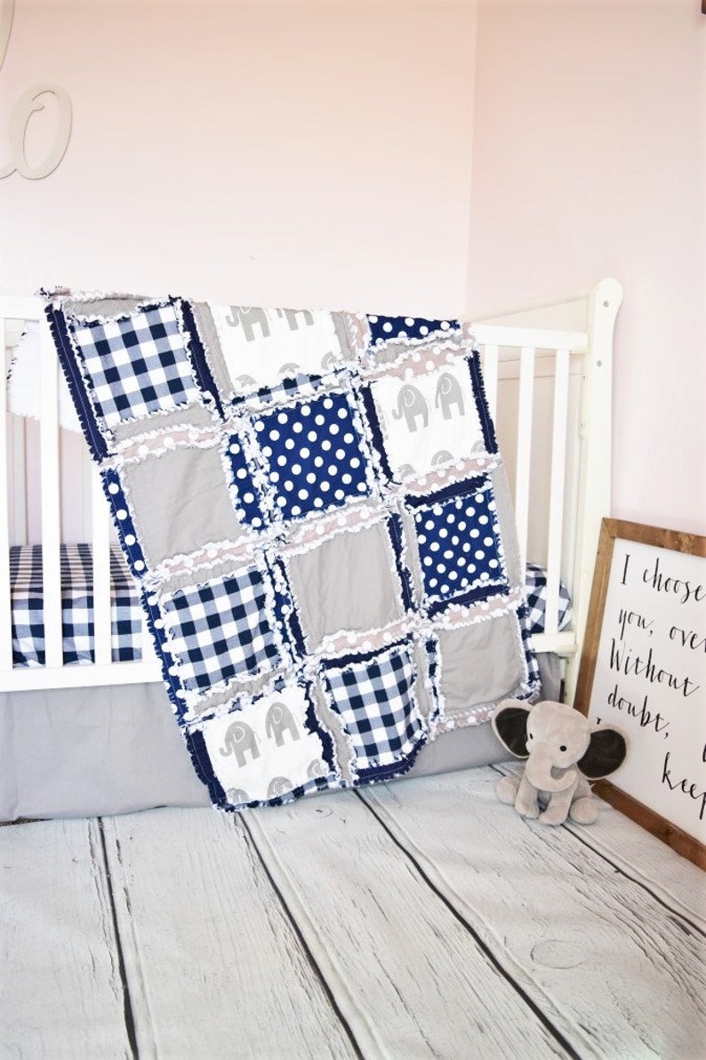 Adjustable Gray Box Pleat Crib Skirt for Nursery Baby Bedding Etsy