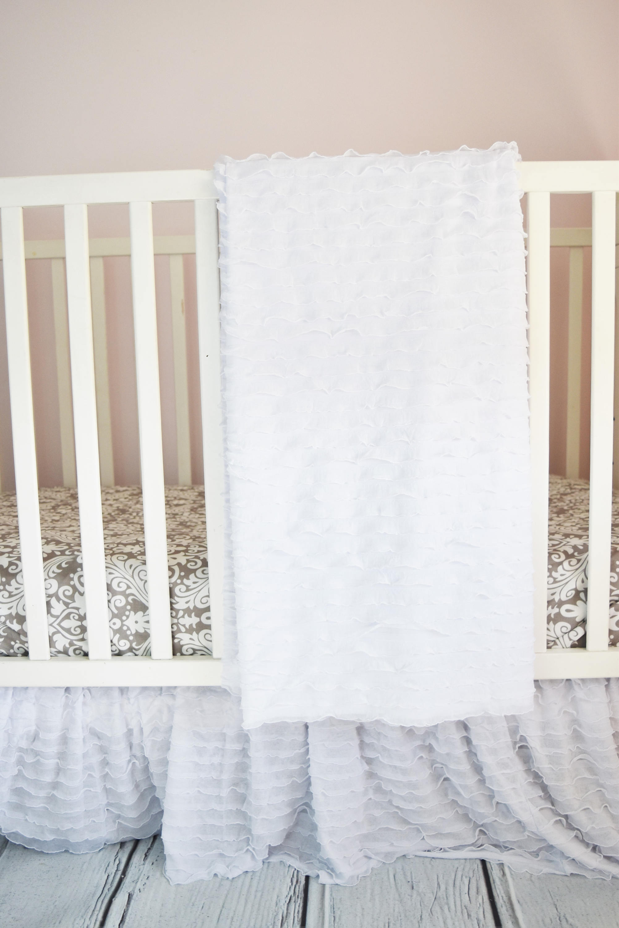 White Crib Skirt White Crib Bedding White Bed skirt Long Etsy