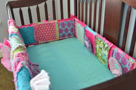 hot pink crib bumper