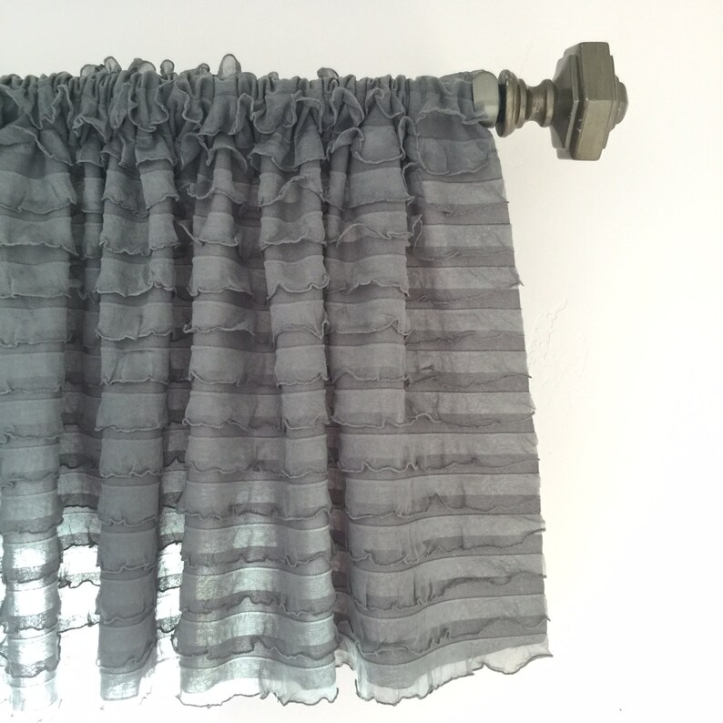 Gray Valance Grey Valance Bay Window Curtains Extra Wide Etsy