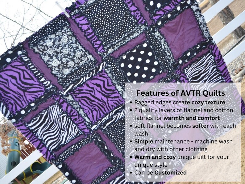 Purple Quilts Bed Spreads, Old and Young Pre Teen Girl Room Decor, Twin Size Bed Spread and Queen Size Quilts