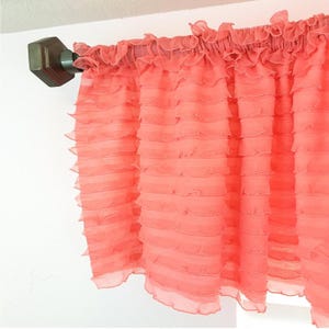 Light Coral Valances for Windows, Bohemian Curtains for Nursery, Living Room, Kitchen Decor image 3