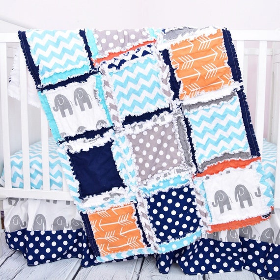 Elephant Crib Set For Baby Boy Nursery Crib Bedding Etsy