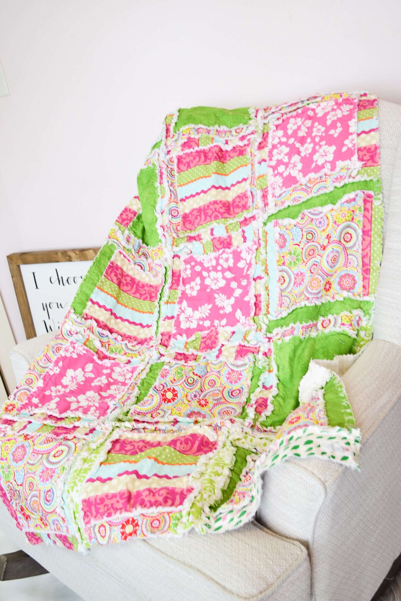 Hawaiian Baby Girl Quilt Baby Shower Gift Handmade Rag Etsy