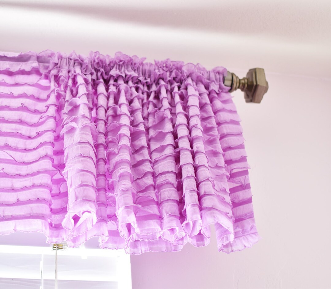Purple Valance Sheer Curtains, Rod Pocket Curtains, Short Curtains ...