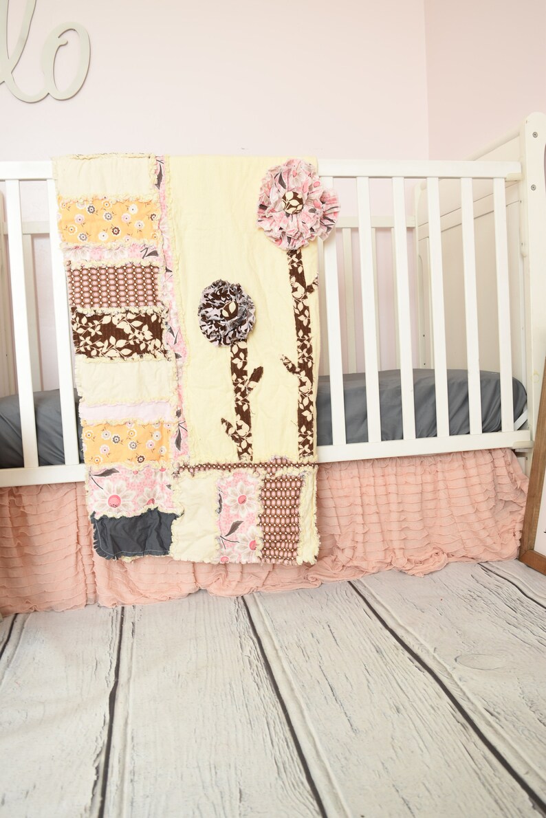 Blush Ruffled Crib Skirt Light Pink Dust Ruffle for Baby Girl Etsy