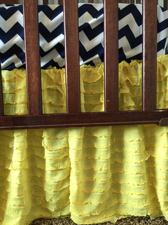 Bright Yellow Ruffle Crib Skirt For Baby Nursery Bedding Dust Etsy