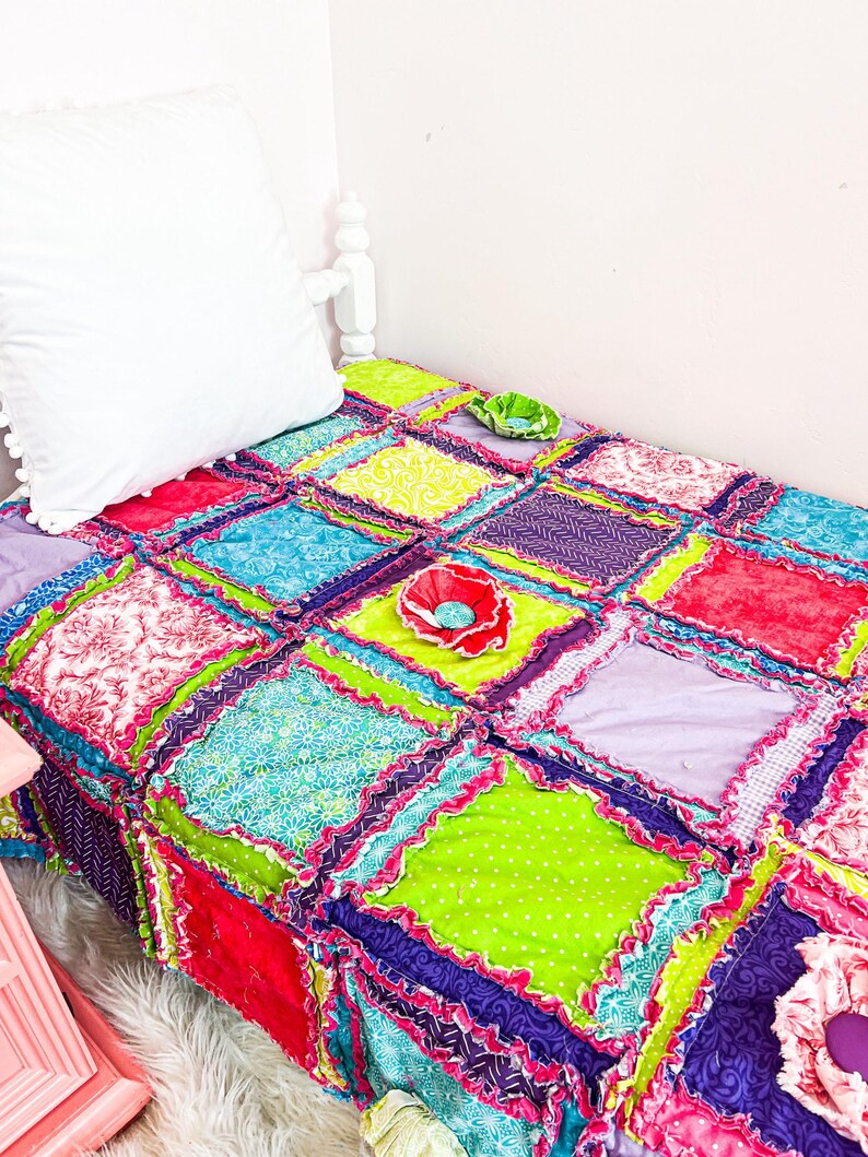 Handmade Quilts Teen Girl Room Decor, Toddler Bedding Girl Twin Bedspread, Queen Size Quilts