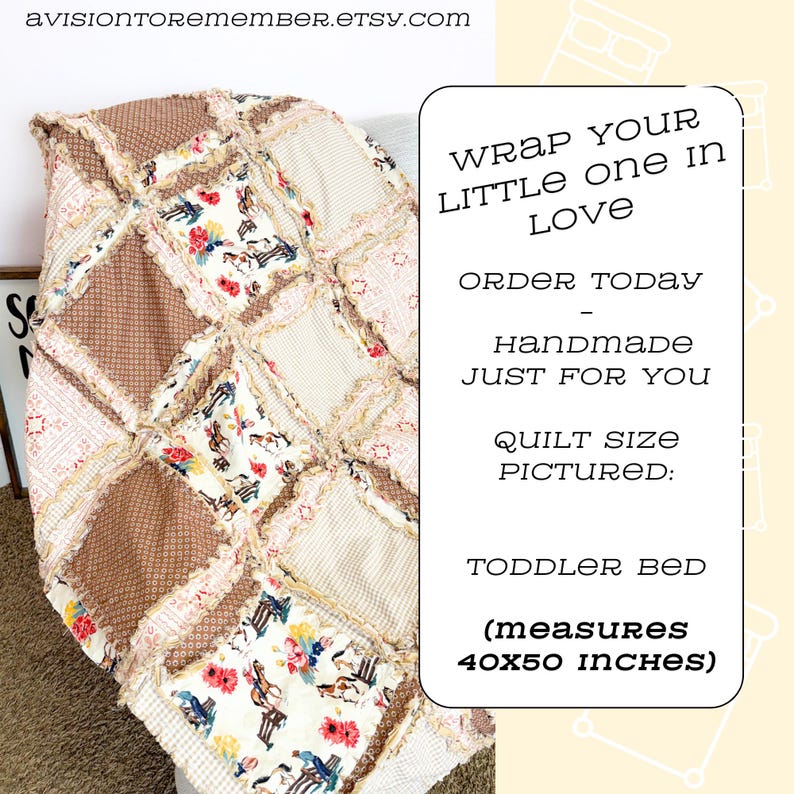 Western Baby Girl Blanket | Mauve Pink & Brown Buckaroo Blanket | Floral Patchwork Bedding Gift Idea
