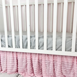 Pink Crib Skirt Girl Nursery Bedding, Pink Crib Bedding Crib Dust Ruffle image 9
