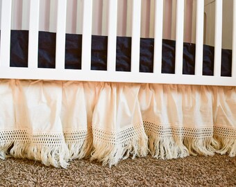 fringe crib skirt