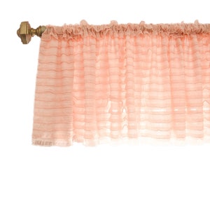 Blush Pink Valance Ruffle Curtain for Home Decor, Bohemian Curtains Valances for Kitchen