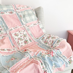 Pink Crib Bedding Handmade Quilts, Baby Girl Quilts for Sale, Toddler Bedding Girl