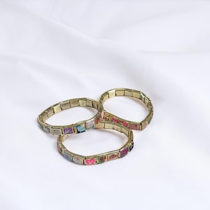 Waterproof Custom Gold Italian Bracelet, Vintage Italian Bracelets,Custom Italian Charm Bracelet, Gift for Her