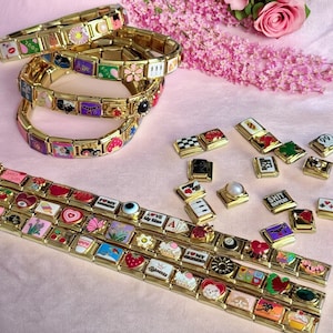 Italian vintage bracelets, Italian charm bracelet, Italian bracelet, couple bracelets, custom Italian bracelets, Italian gold bracelets