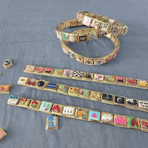 Italian vintage bracelets, Italian charm bracelet, Italian bracelet, couple bracelets, custom Italian bracelets, Italian gold bracelets
