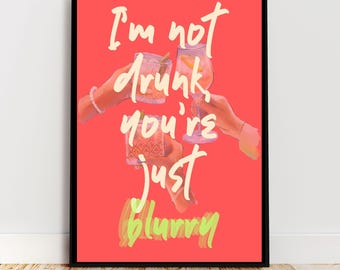 bar cart print, bar cart decor, funky wall art, bar cart art, trendy wall art, digital print art, printable download, cocktail art print