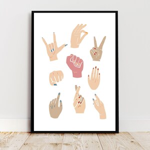 feminist hands art print, digital download, feminist digital art, feminism wall art, female empowerment art, empowered women art, feminism