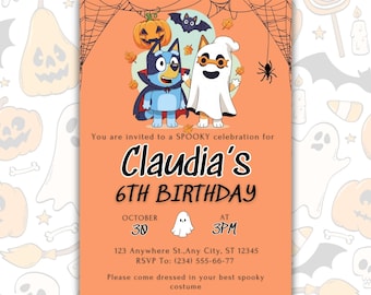 Halloween Birthday Invitation: Kids Birthday, Editable Template (Digital Download)