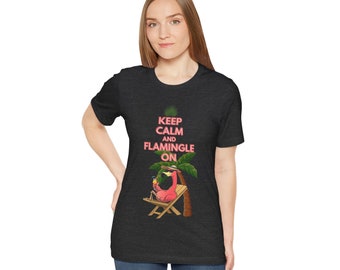 Blijf kalm en vlammend - Unisex jersey T-shirt met korte mouwen