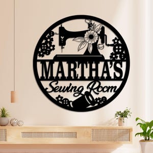 Aangepaste naaimachine metalen bord, naaikamer wanddecoratie, gepersonaliseerd naaibord, bord quiltkamer, naaikamer metalen muurkunst, bord kleermaker, kleermakerij bord