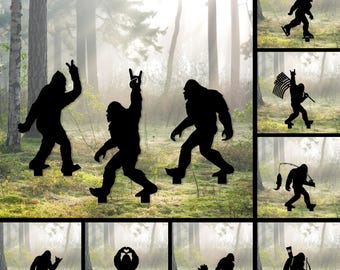 Bigfoot Silhouette Sasquatch Sign with Stakes, Bigfoot Outdoor Sign, Bigfoot Yard Art, Metal Sasquatch Garden SIgn Yard Decor, Garden Decor