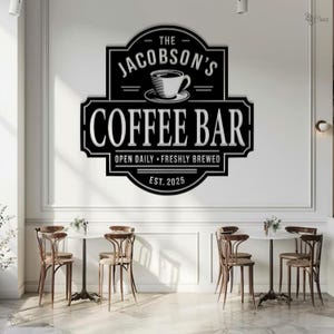 Personalisierte Kaffeebar Blechschild, Kaffeebar Dekor, Benutzerdefinierte Kaffee Namen Zeichen, Küche Wanddekor, Kaffee Bar Dekor, Kaffee Zeichen, Geschenk für Papa