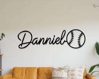 Custom Baseball Sign Personalized Baseball Metal Wall Decor, Baseball Player Gift, Birthday Xmas Gift for him Baseball Gift Kid Room Decor