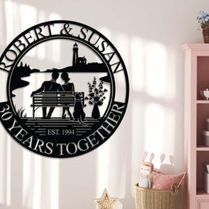 Personalized 50th Anniversary Gift For Parents Wedding Anniversary Metal Wall Art Sign Golden Wedding Anniversary Gifts For Couple Husband