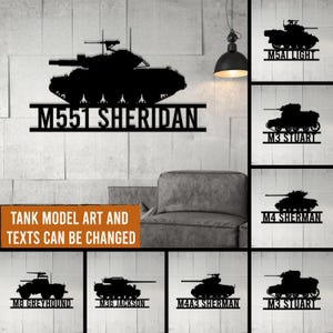 Custom Tank Metal Sign, Personalized Military Wall, M5A1 Light Tank, Gift for dad, Military Decor,Military Vehicle Sign,Military Tank Metal