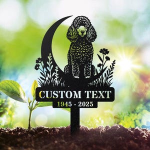 Personalized Poodle Memorial Stake Sign Metal, Pet Grave Markers Sign,Metal Sign With Stake, Pet Loss Gift, Sympathy Sign, Remembrance Stake