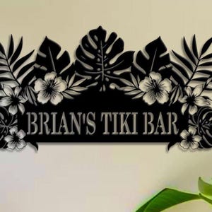Custom Tiki Bar Sign, Tiki Bar Metal Decor, Gift for beach, Personalized Tropical Metal, Patio bar decor,Backyard bar sign,Summer party sign