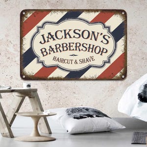Vintage Barbershop Metal Sign, Gift for mom, Haircut & Shave Decor, Custom Barber Shop Sign, Retro barber decor,Haircut shave sign,Home sign