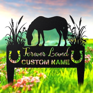 Gepersonaliseerde grafmarkering paard, gedenksteen huisdier, begrafenisstaak, aangepaste naam paard aandenken, teken paard sympathie, geschenk huisdier verlies paard boerderij