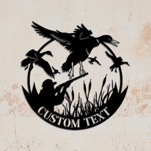 Custom Duck Hunting Metal Sign, Personalized Hunter Name Sign, Duck Cabin Decor, Housewarming Gift, Duck Metal Sign, Birthday Gift, Dad gift