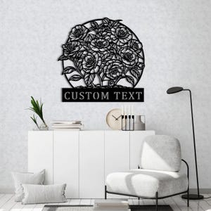 Camellia metalen bord op maat, gepersonaliseerde muurkunst met elegante cameliabloemen, camelia kunst aan de muur, bloemen camelia muurbord, cadeau voor moeder